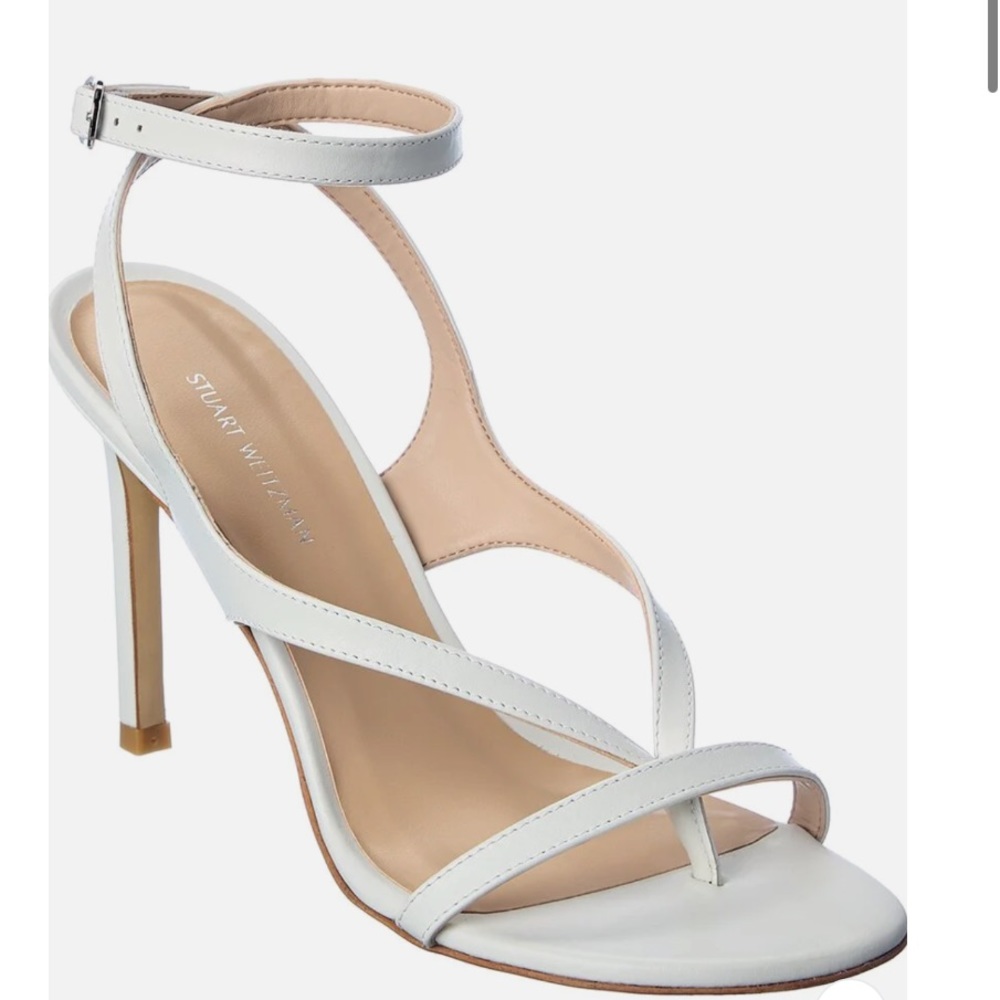 Stuart Weitzman Align 95 White Leather Sandal size 7 $425